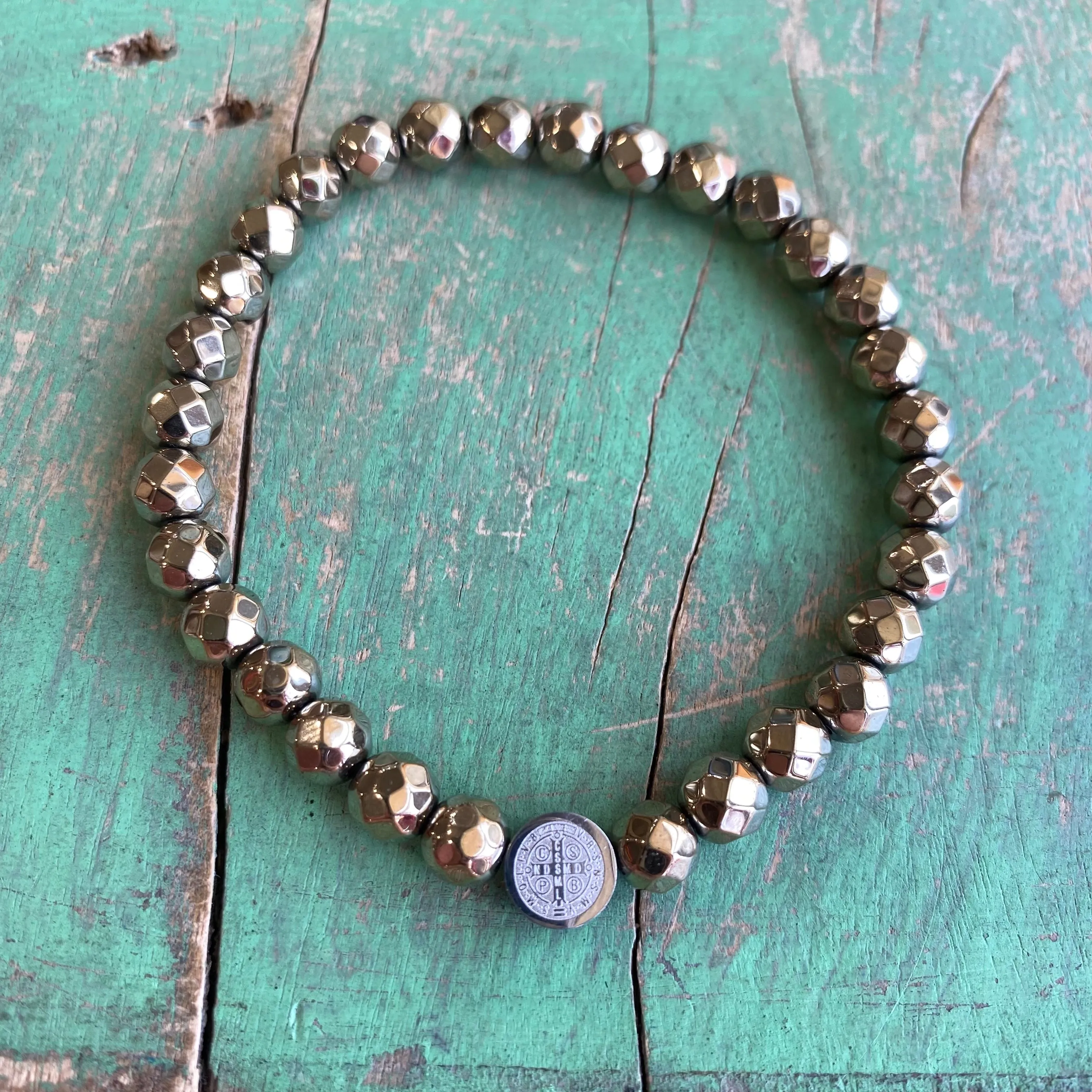 Hematite St Benedict Bracelet