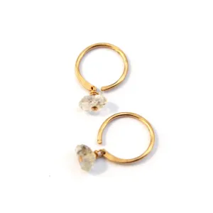 Herkimer "lobe hugger" earrings