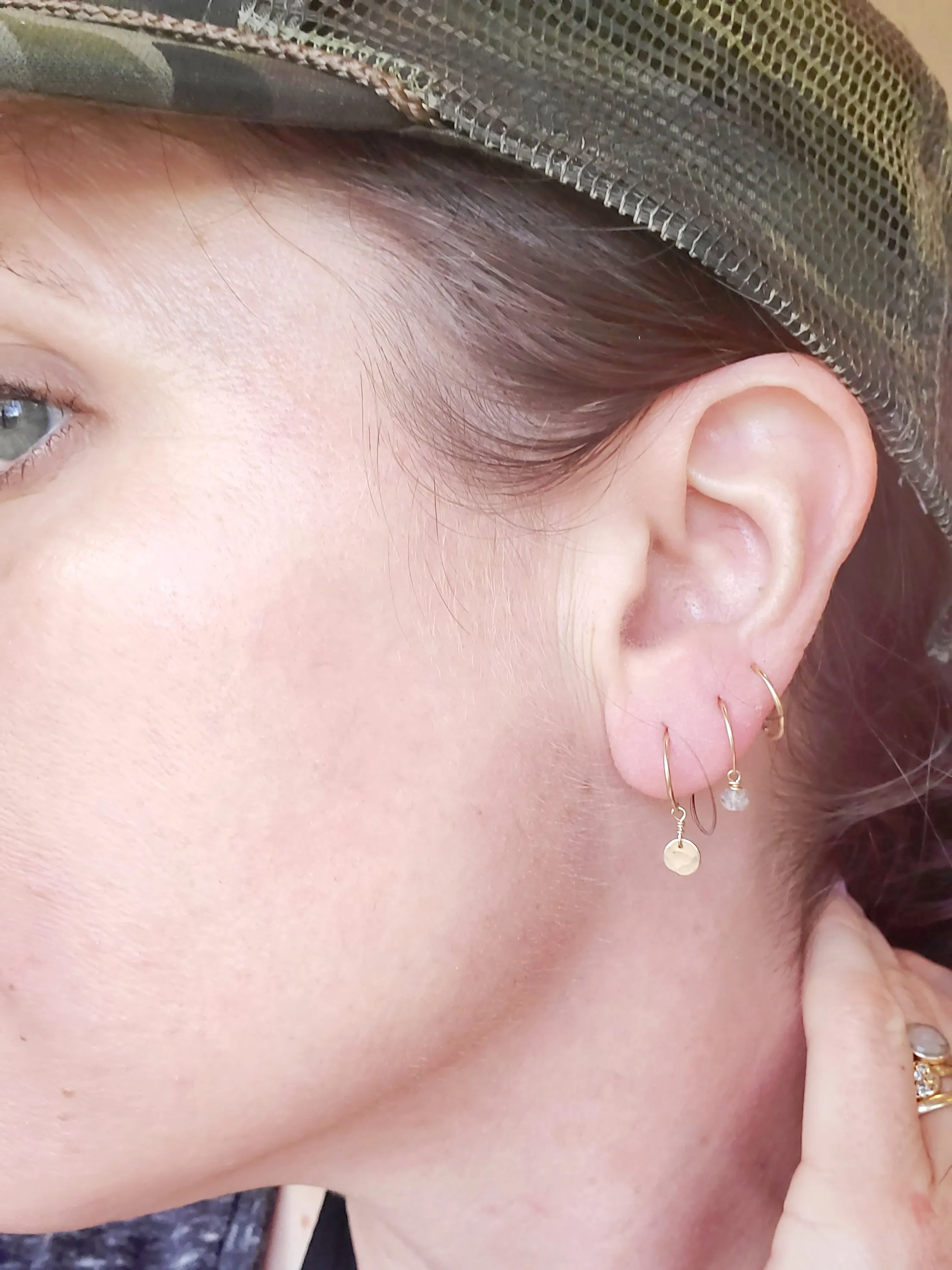 Herkimer "lobe hugger" earrings