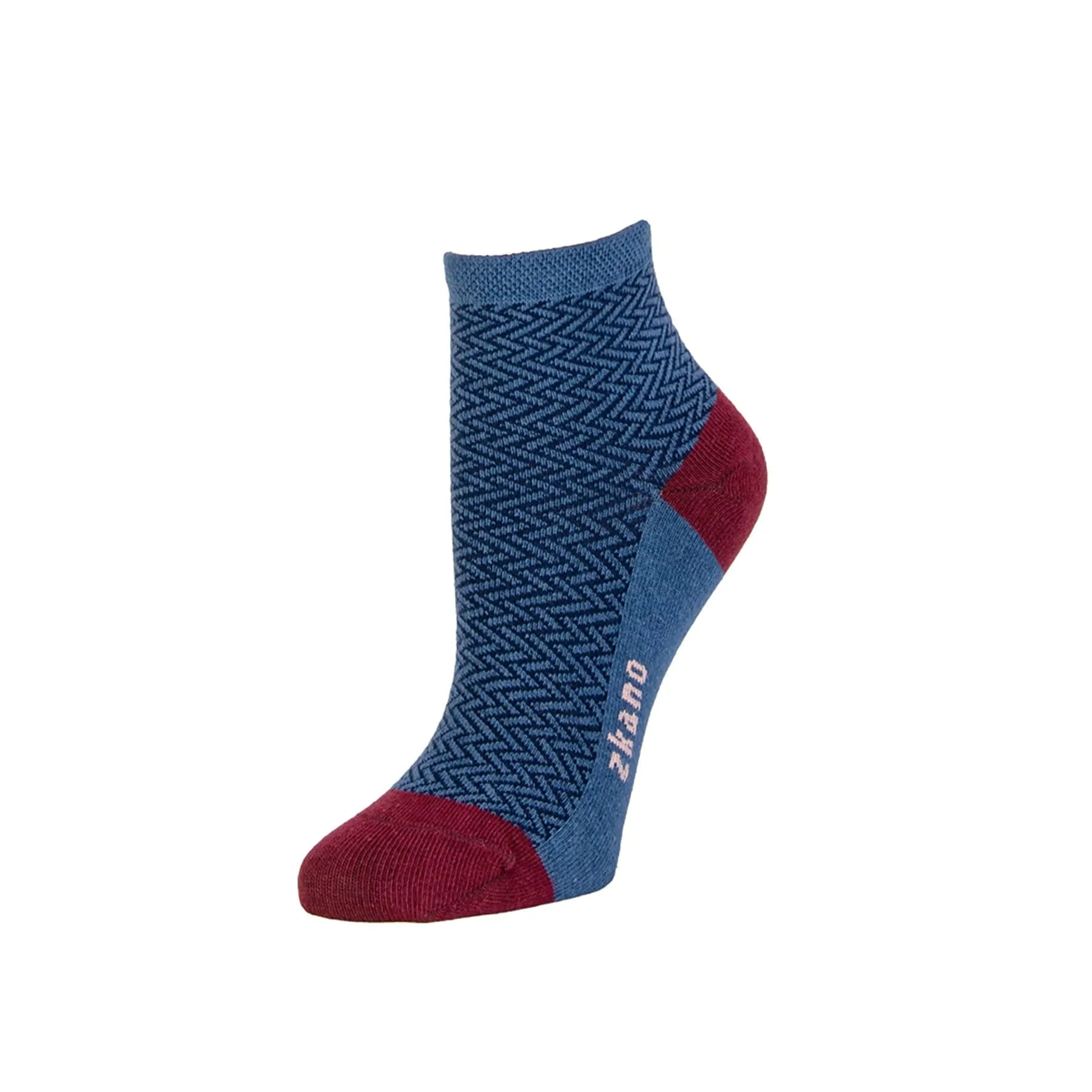 Herringbone- Organic Cotton Anklet Socks - Navy