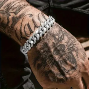 Iced Out Hip Hop Zircon Cuban Chain Bracelet for Men