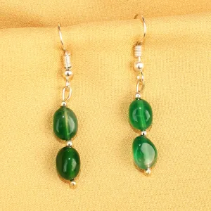 Imeora Dark Green Agate Earrings