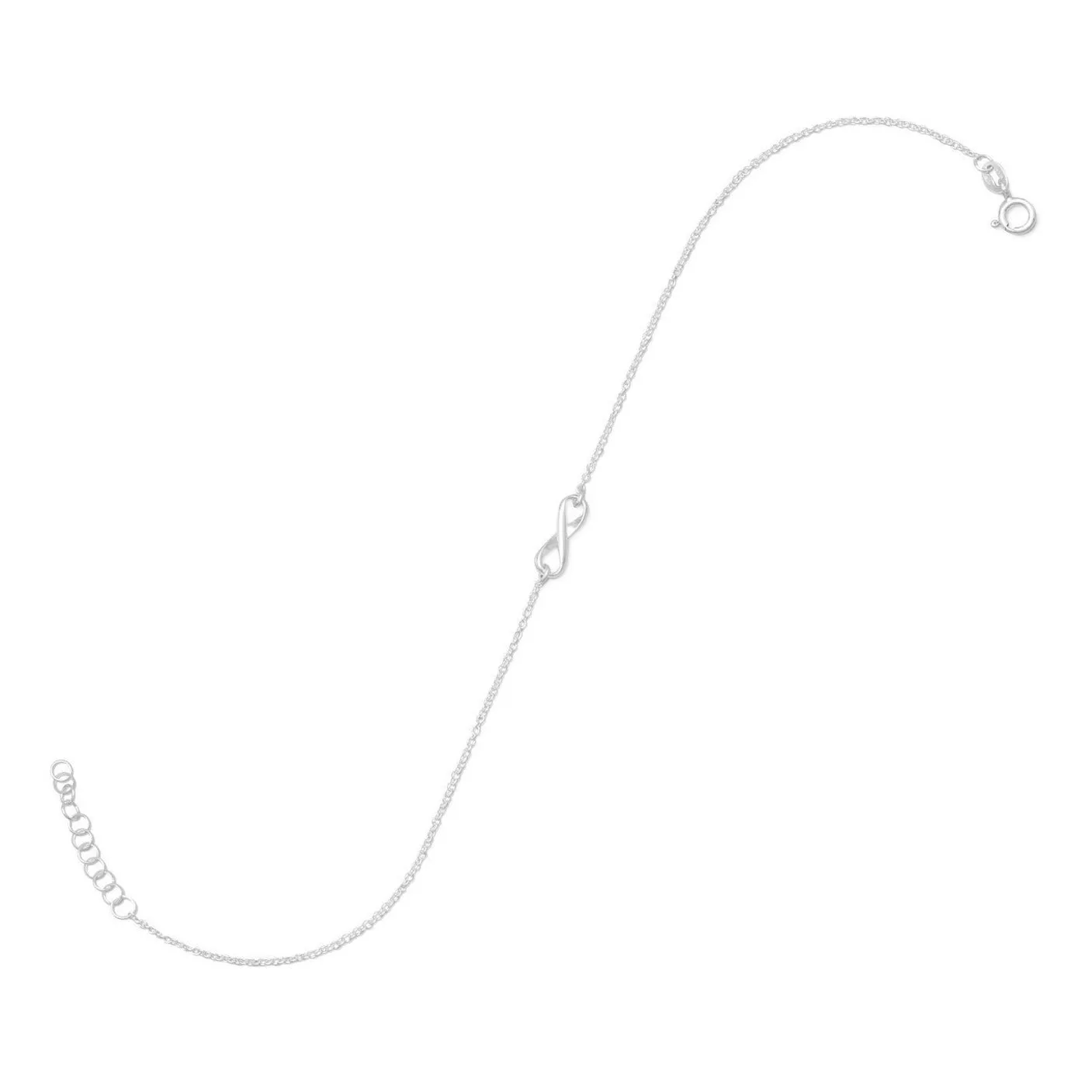 Infinity Symbol Anklet in Sterling Silver