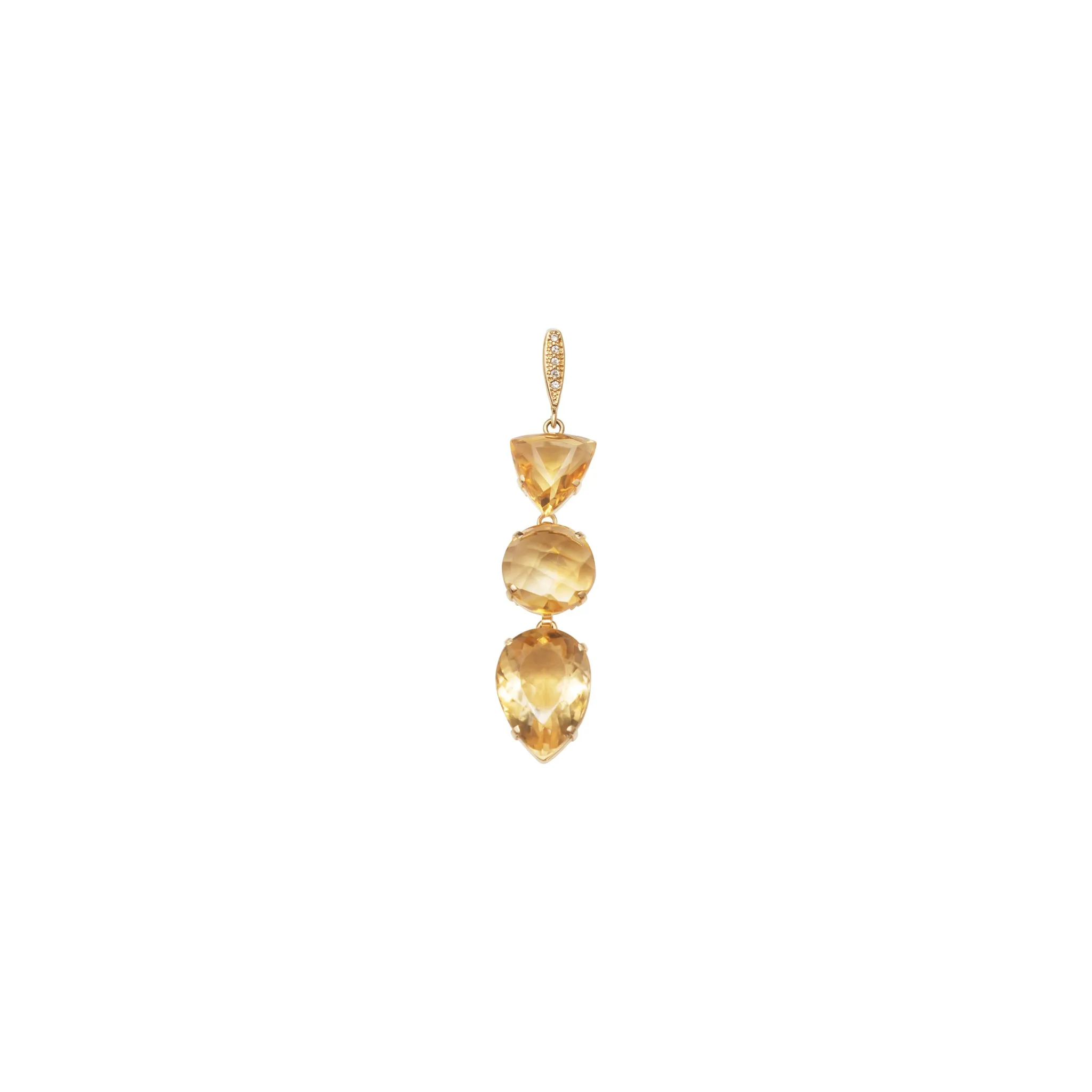 Lachesis Citrine Triad Gold Torque Necklace - Cinque