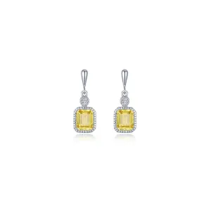 Lafonn Simulated Diamond & Canary Drop Earrings E0615CAP00