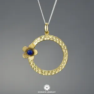 Lapis Flower Necklace