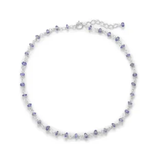 Lavender Love Tanzanite Sterling Silver Anklet