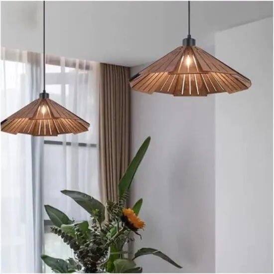 Lefa Scandinavian Natural Wood Flaps Pendant Light