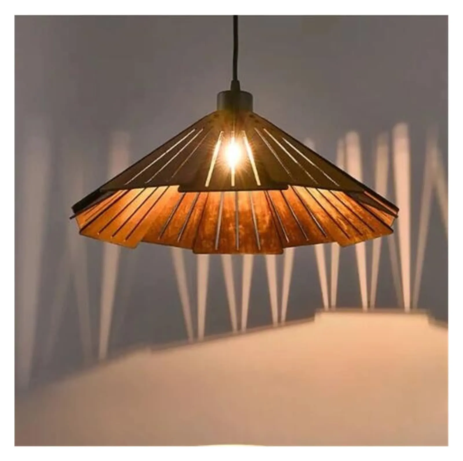 Lefa Scandinavian Natural Wood Flaps Pendant Light