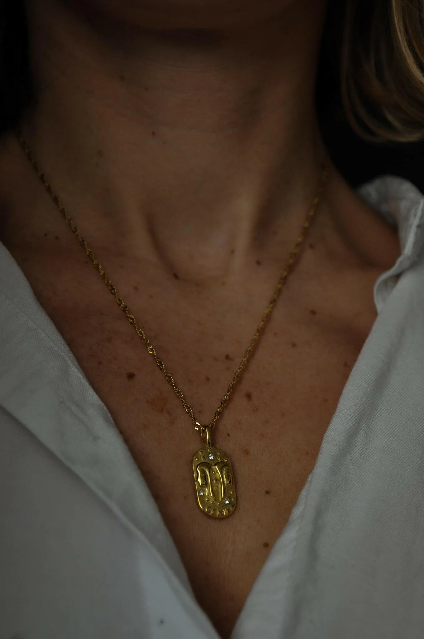 Libra 18k Gold Zodiac Pendent Necklace