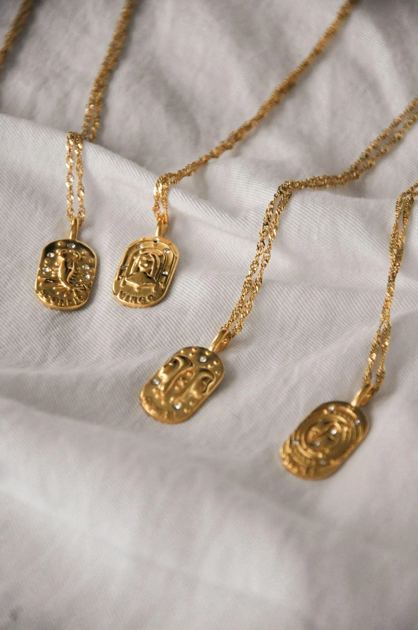 Libra 18k Gold Zodiac Pendent Necklace