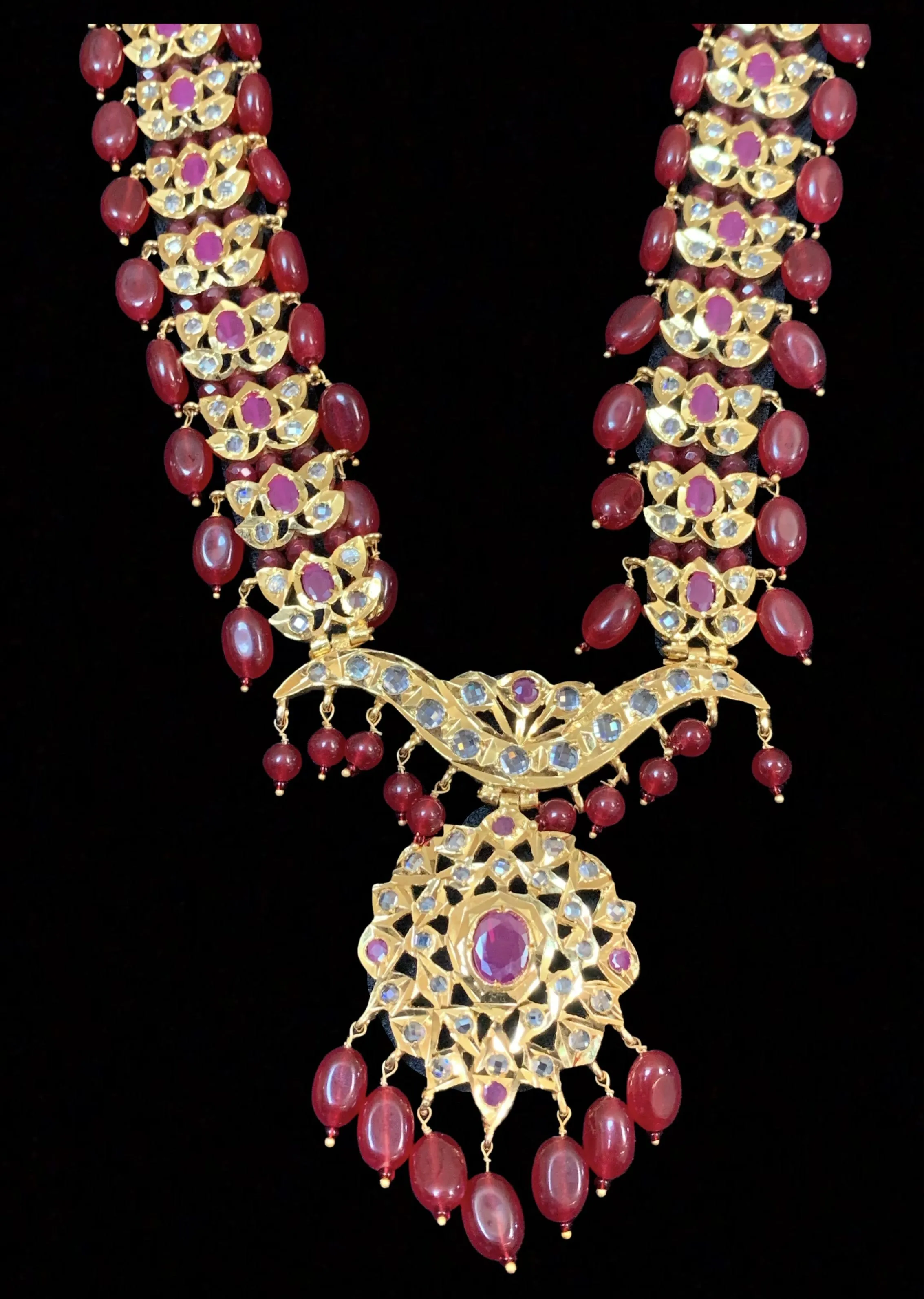 LN48 Asif jaahi rani haar in rubies ,( READY TO SHIP )