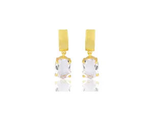 Lola Knight - Ella - Crystal Quartz Earrings - 18CT Gold