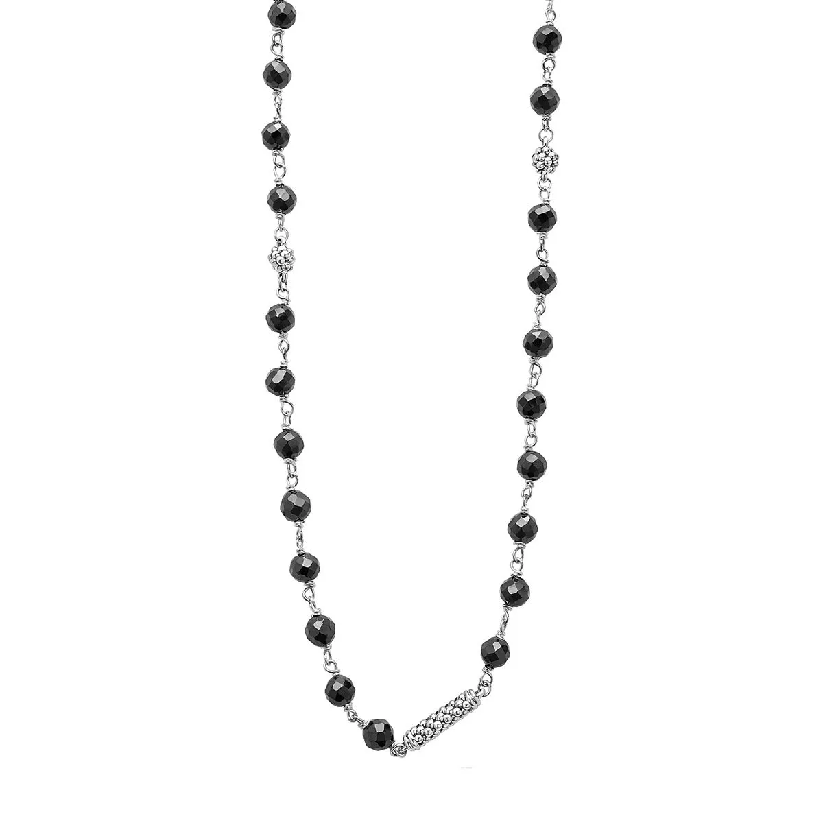 Long Black Ceramic Beaded Necklace