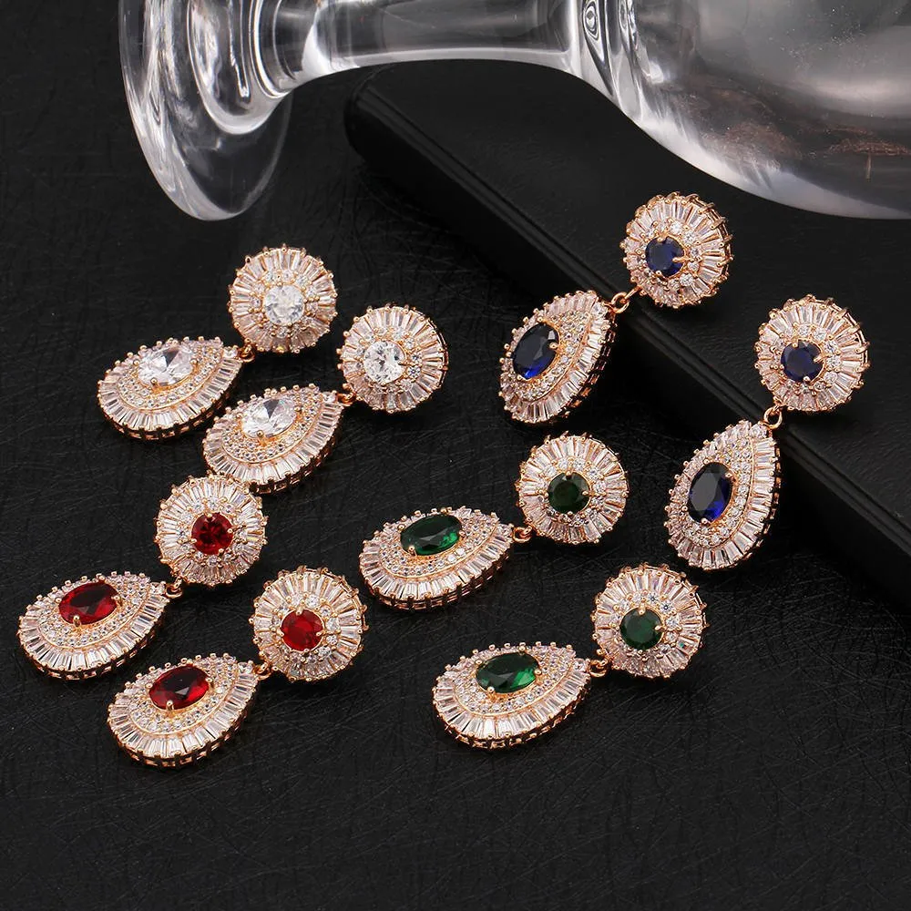 Luxy Moon Semi-Precious Stones Cubic Zirconia Wedding Jewelry Sets