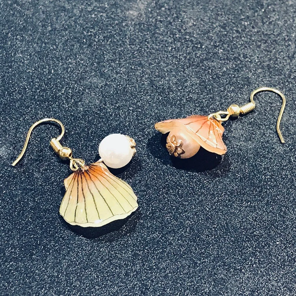 Magik "Shell with Pearl" 3D Shrinky Dinks Earring