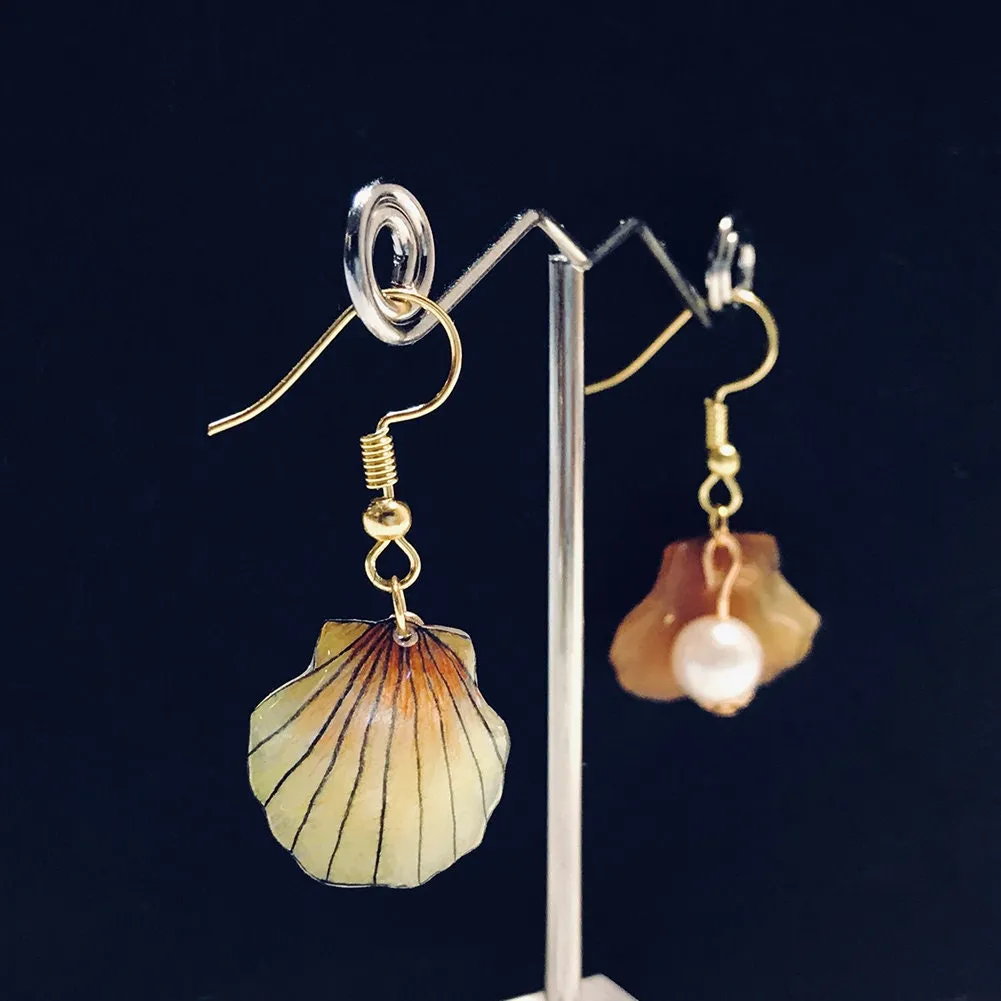 Magik "Shell with Pearl" 3D Shrinky Dinks Earring