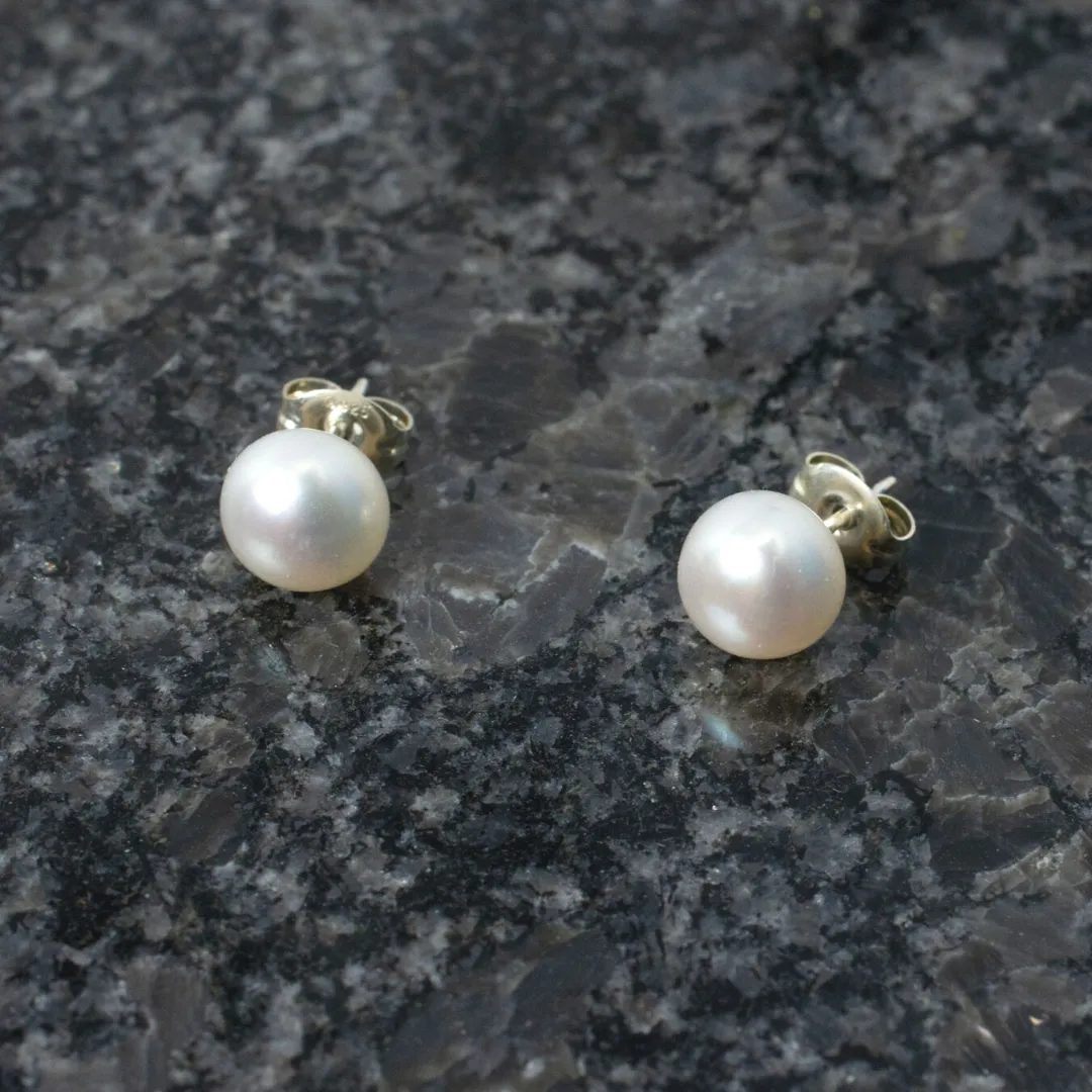 Magnolia Freshwater Pearl Post Earrings by Nickel Smart®