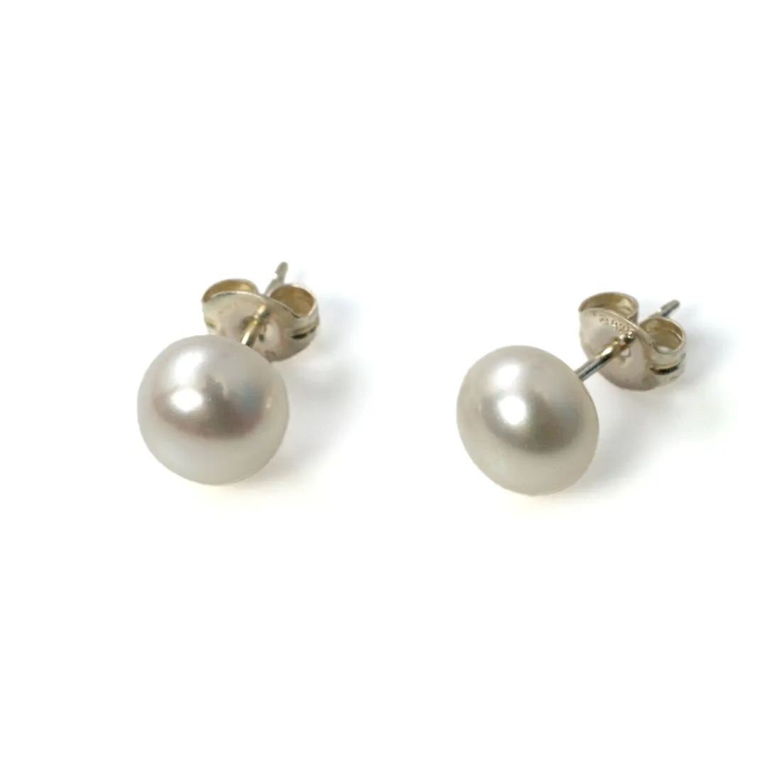 Magnolia Freshwater Pearl Post Earrings by Nickel Smart®