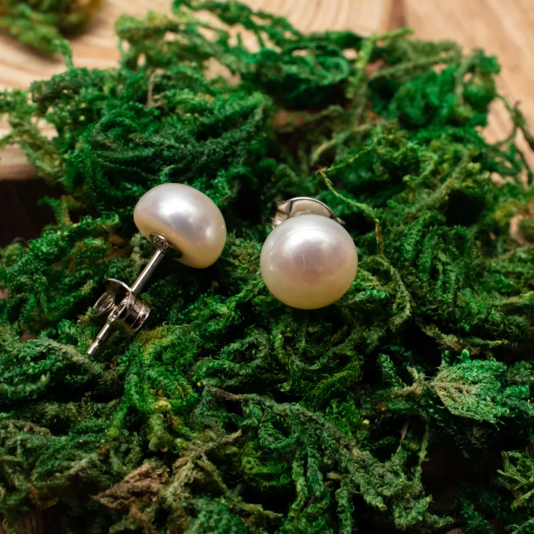 Magnolia Freshwater Pearl Post Earrings by Nickel Smart®