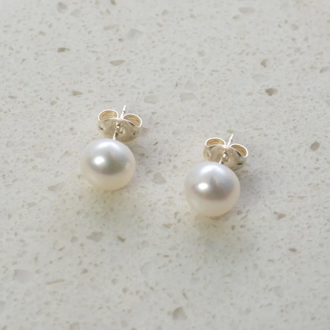 Magnolia Freshwater Pearl Post Earrings by Nickel Smart®