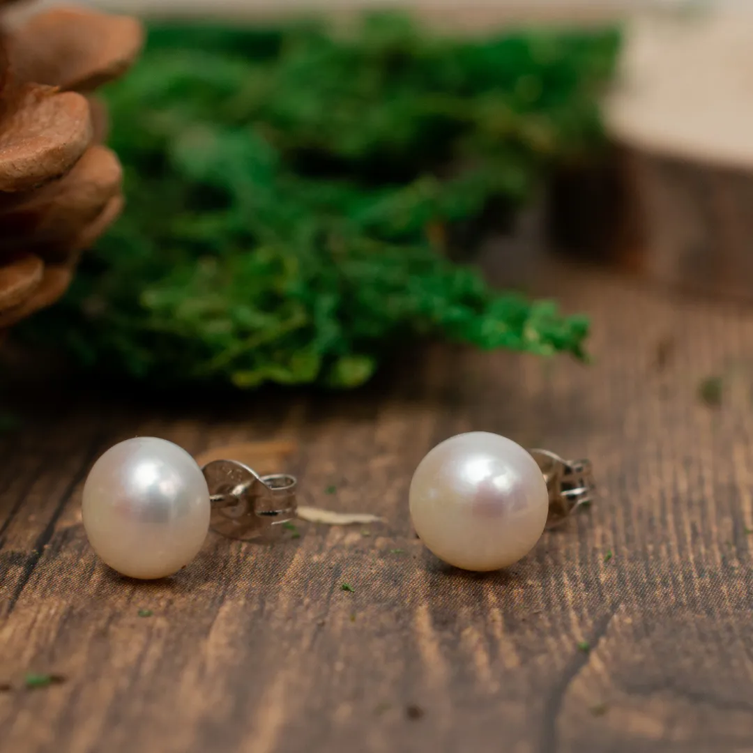 Magnolia Freshwater Pearl Post Earrings by Nickel Smart®