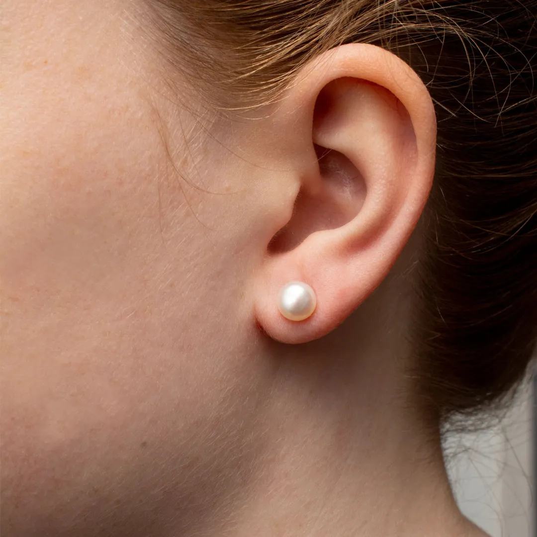 Magnolia Freshwater Pearl Post Earrings by Nickel Smart®