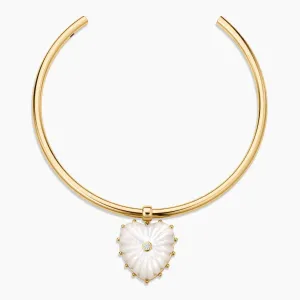 Malene Mother Of Pearl Heart Choker Necklace