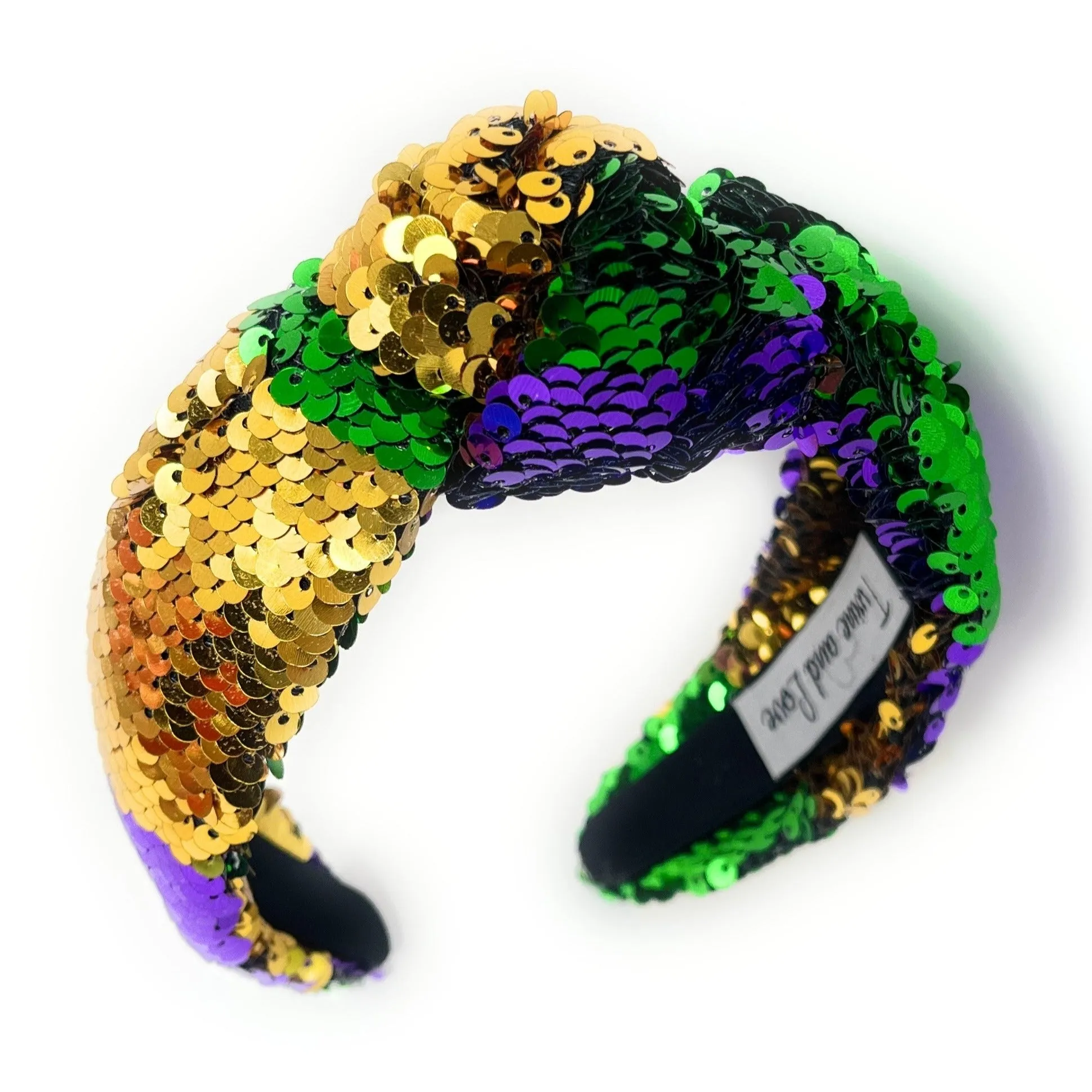 Mardi Gras Sequin Knot Headband