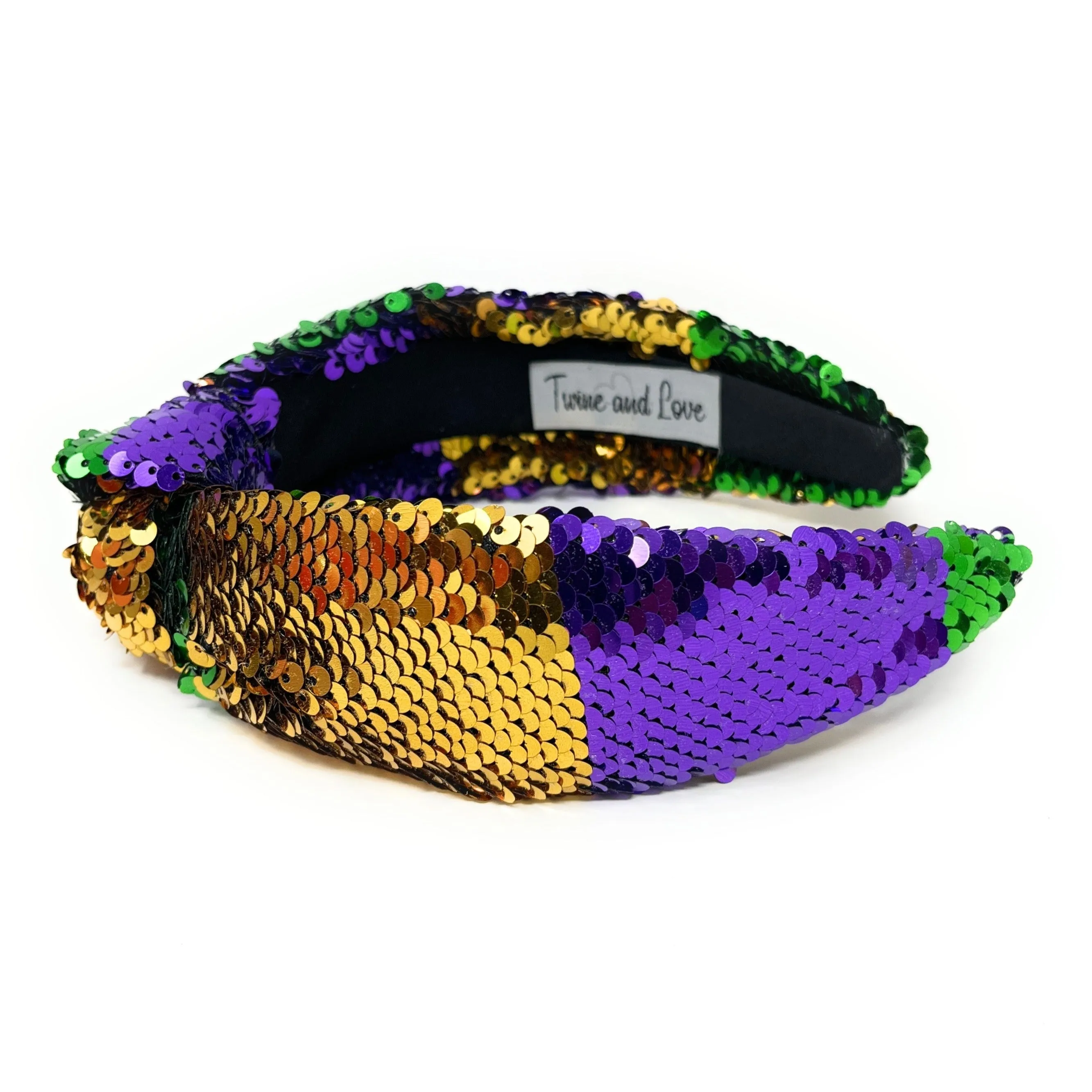 Mardi Gras Sequin Knot Headband