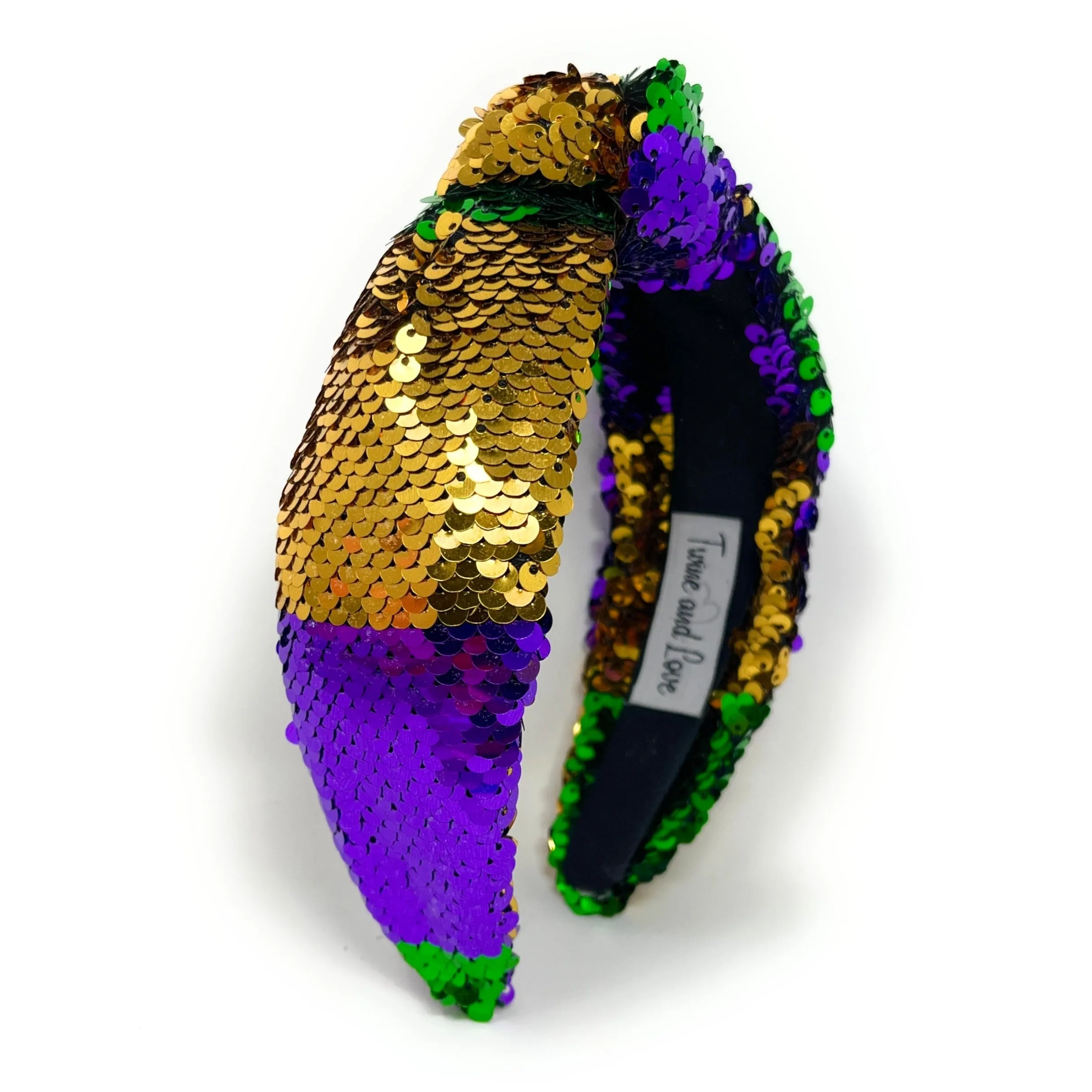 Mardi Gras Sequin Knot Headband