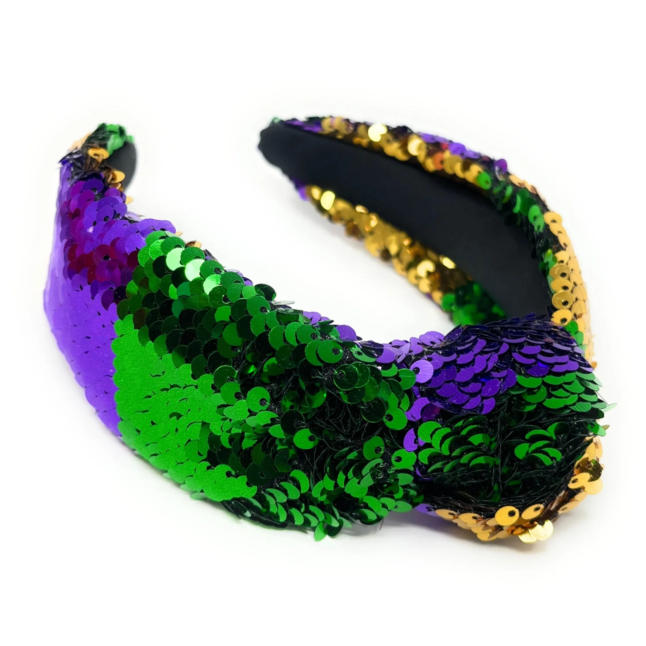 Mardi Gras Sequin Knot Headband