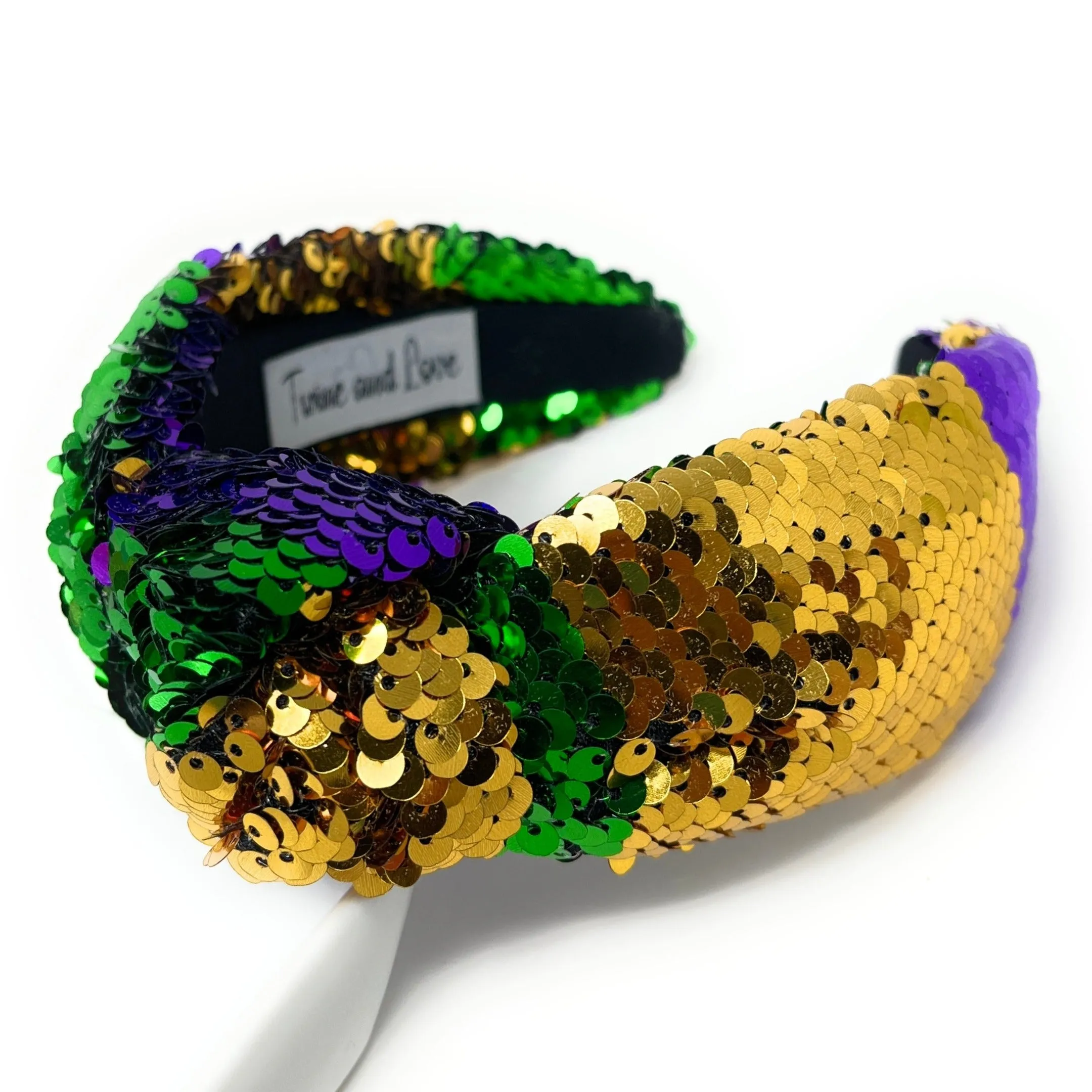 Mardi Gras Sequin Knot Headband