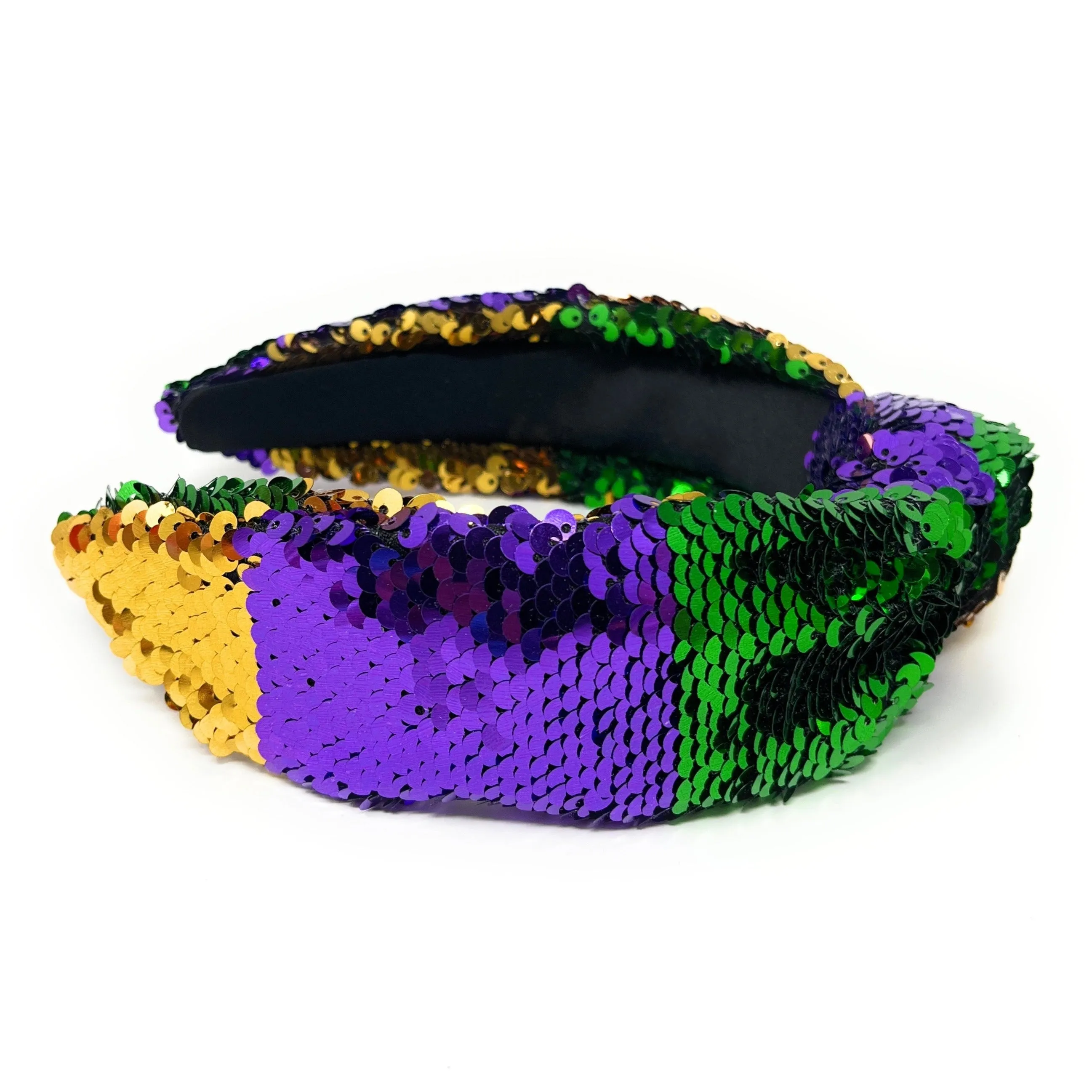 Mardi Gras Sequin Knot Headband