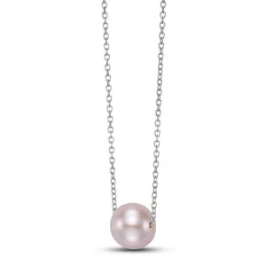 Mastoloni 18" 7.5-8mm Pink Freshwater Cultured Pearl Floating Necklace in 14K White Gold