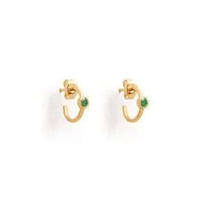 May Emerald Birthstone Astrea Hoop Earrings