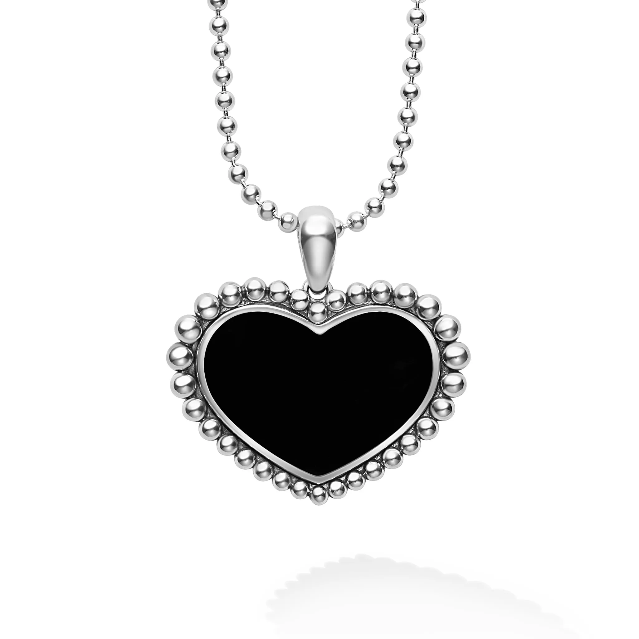 Maya Large Onyx Heart Pendant Necklace