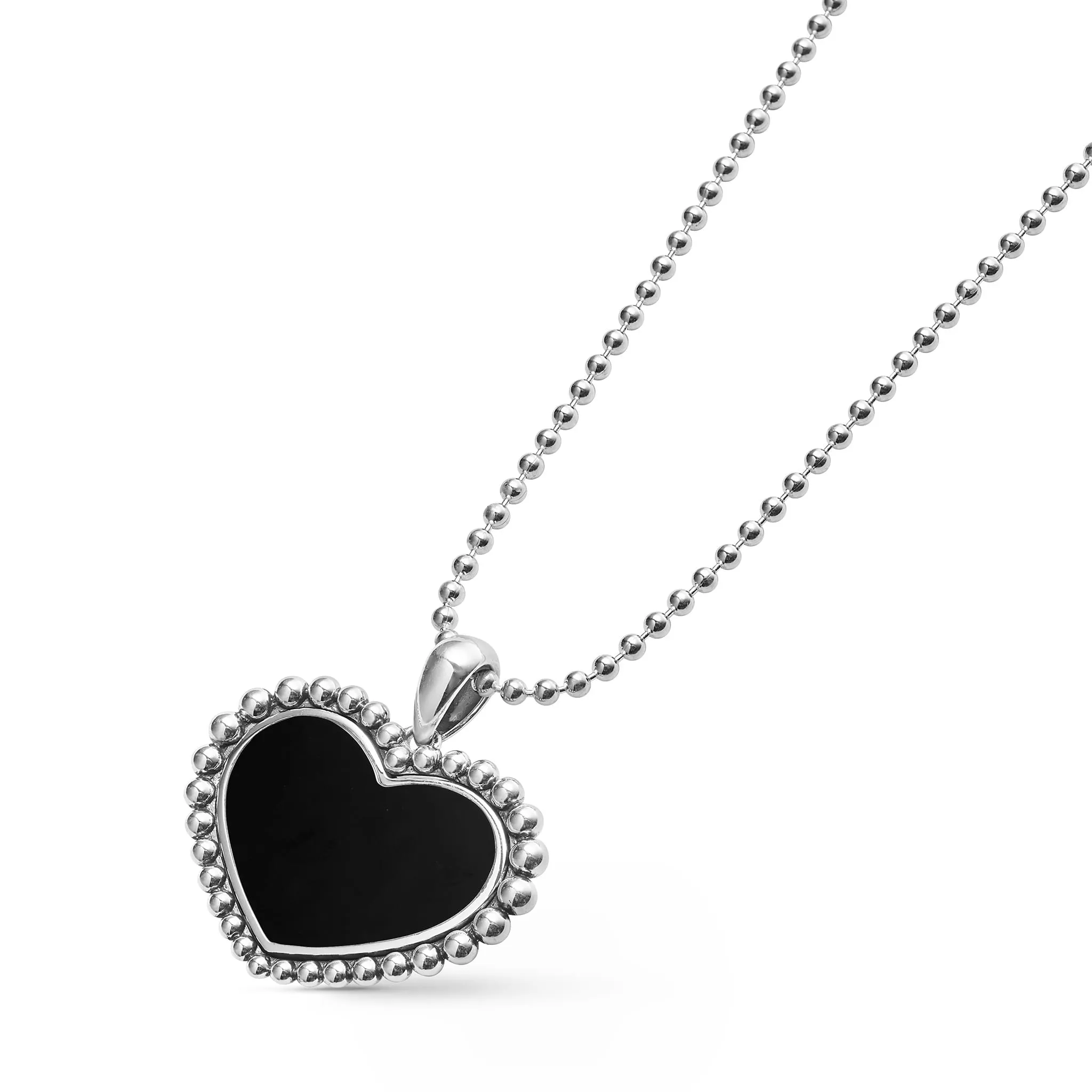 Maya Large Onyx Heart Pendant Necklace