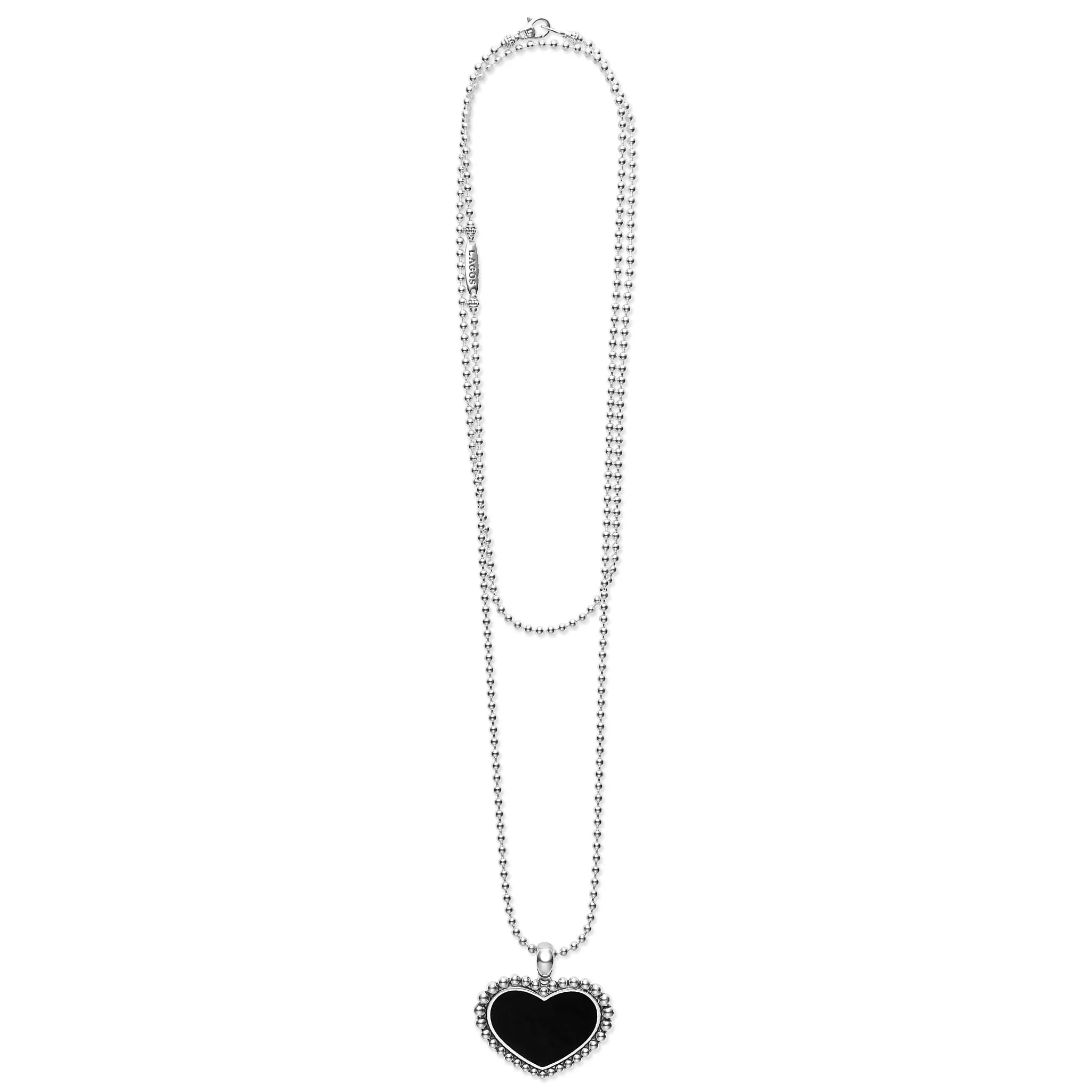 Maya Large Onyx Heart Pendant Necklace