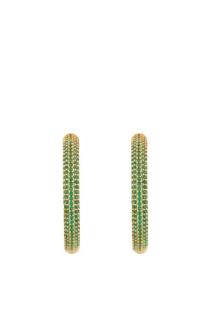 Microcristal Emerald Hoops