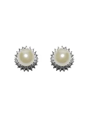 Mildred Pearl and Crystal Classic Stud Earring