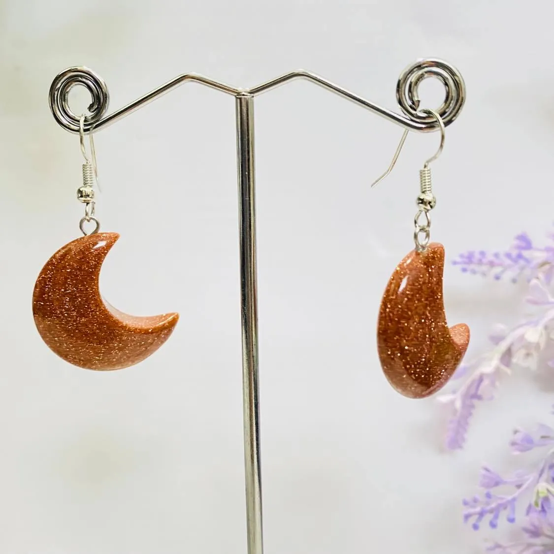 Moon Shaped Crystal Earrings