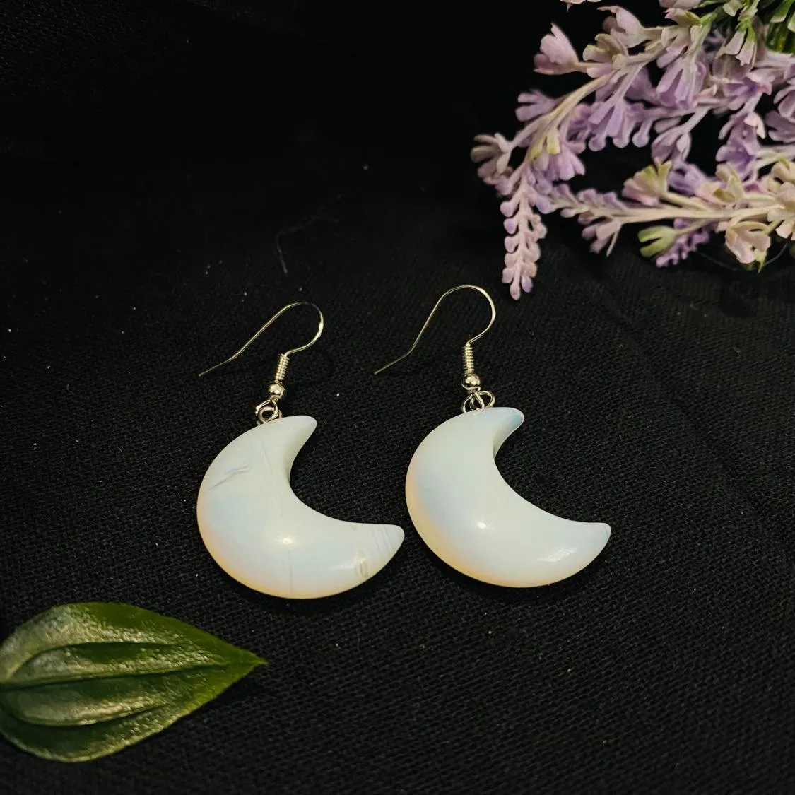 Moon Shaped Crystal Earrings