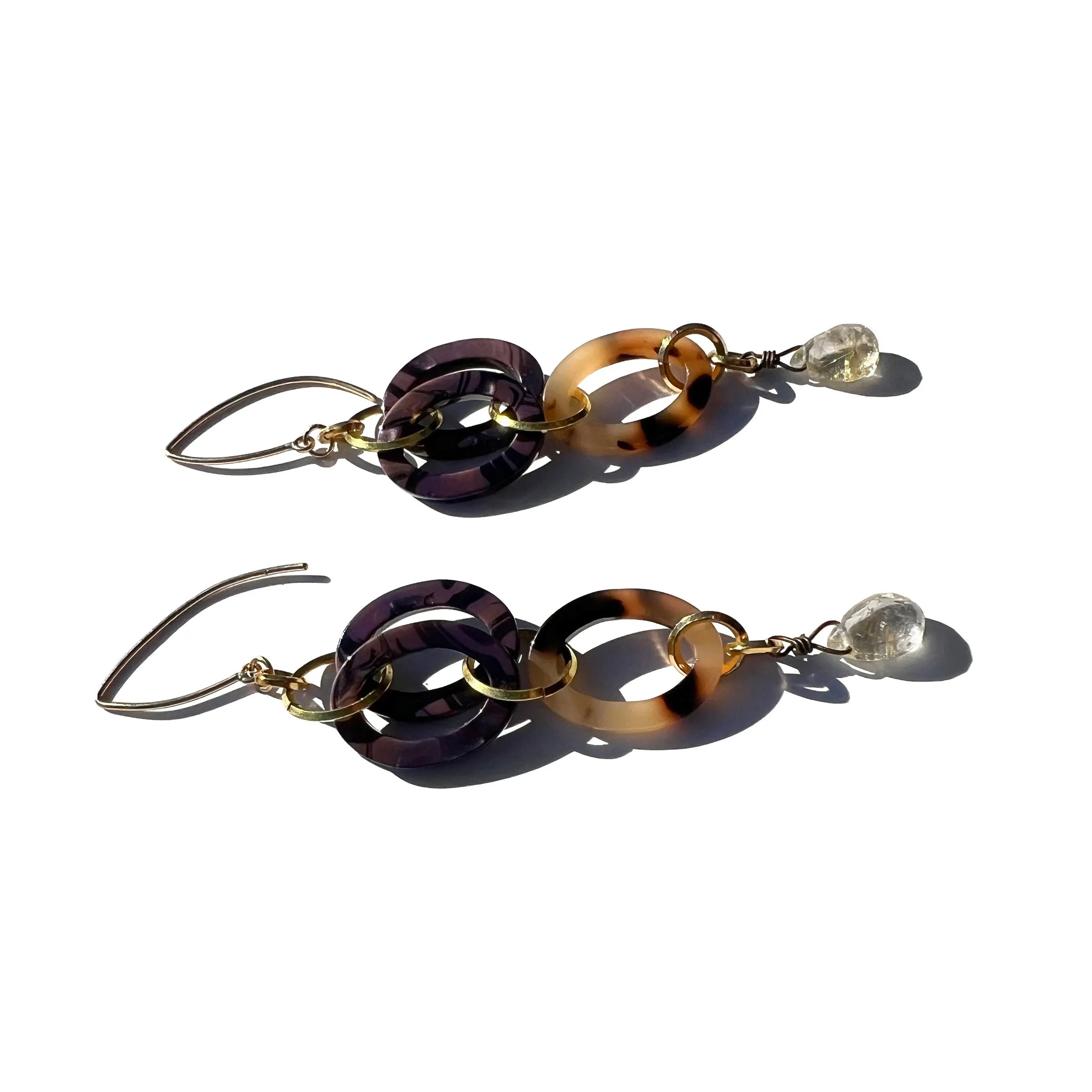 MPR x THE IMAGINARIUM: Lavender   Tortoise with Rutilated Quartz Drop Earrings