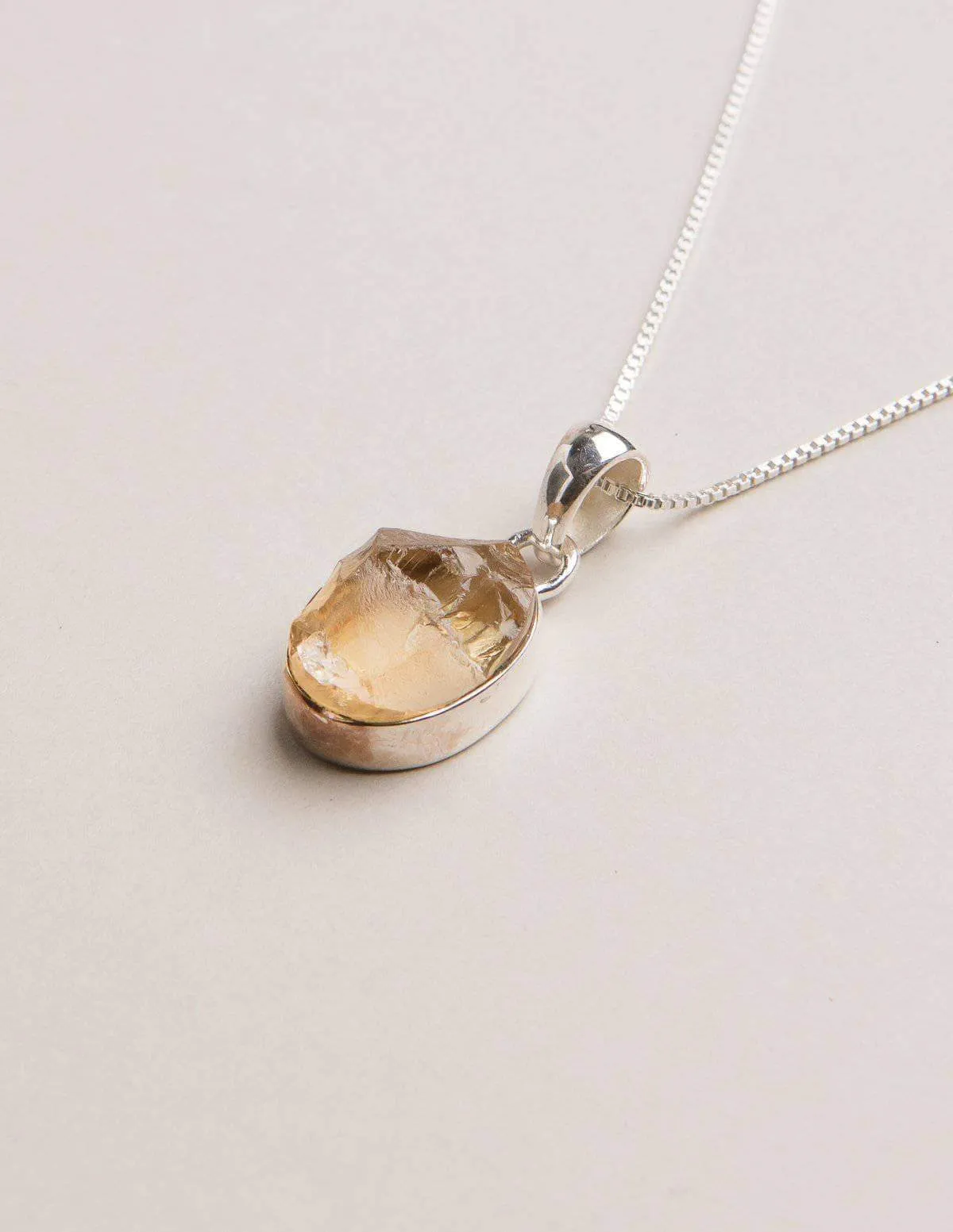 Natural Citrine Pendant Necklace