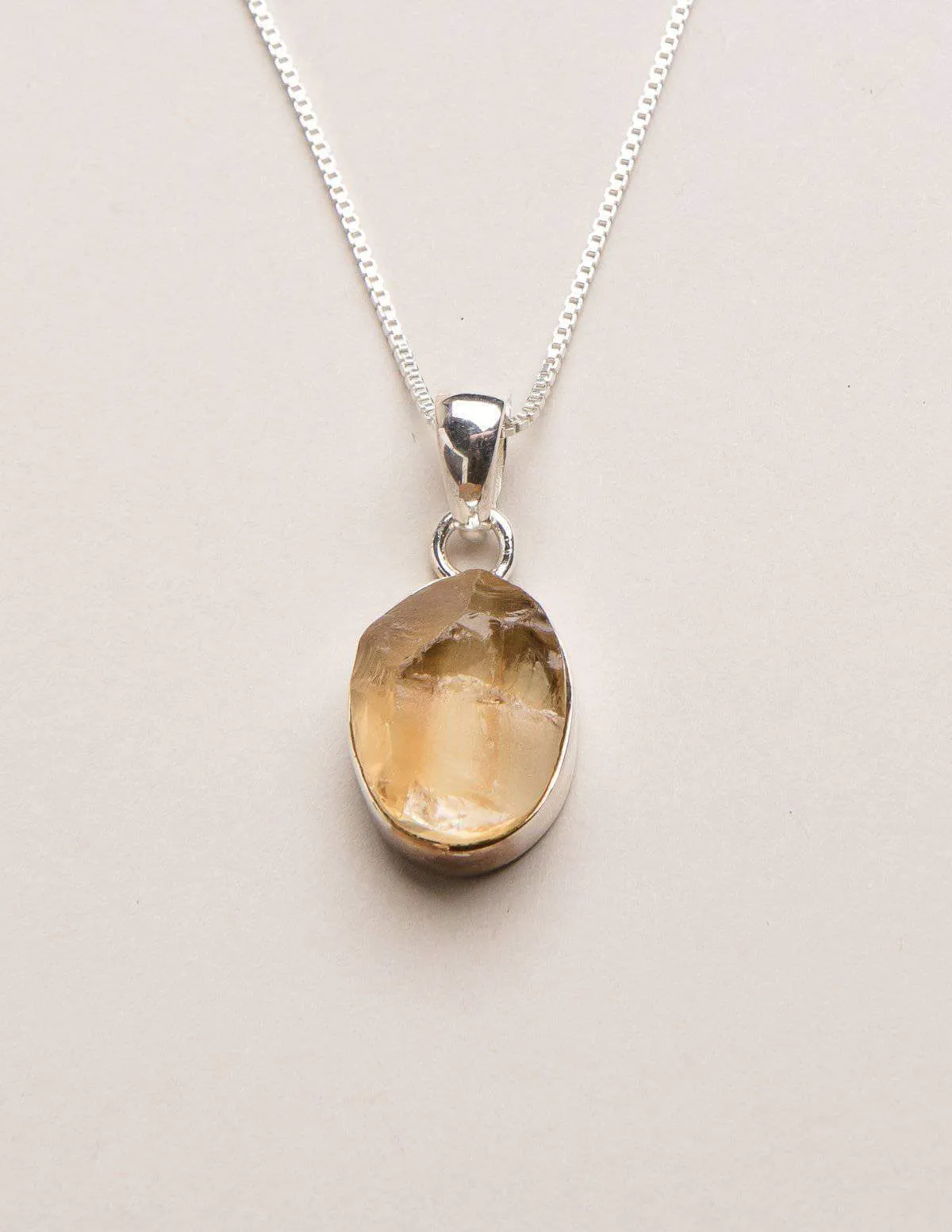 Natural Citrine Pendant Necklace