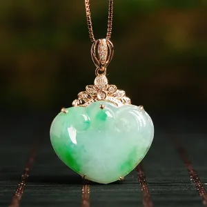 Natural Jade Pendant Jadeite Gold Ruyi Pendant PT99