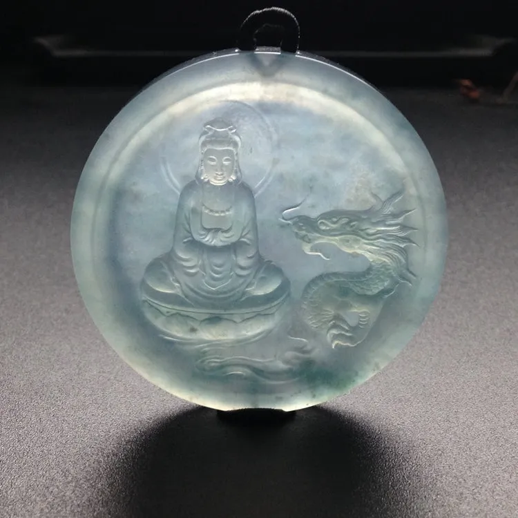 Natural Jade Pendant Jadeite Guan Yin Pendant PT212