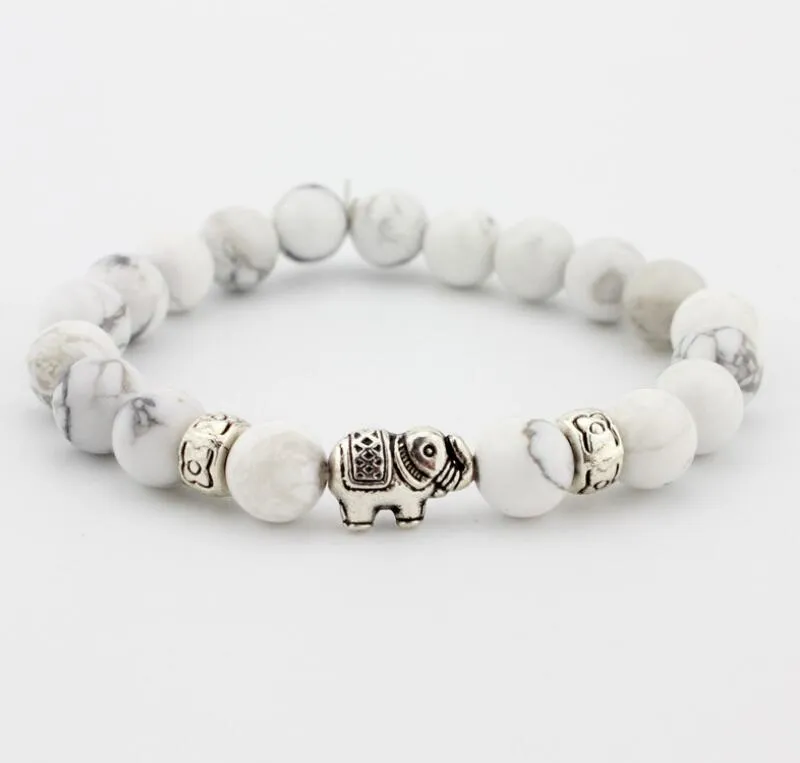 Natural Stone Elephant Bracelet