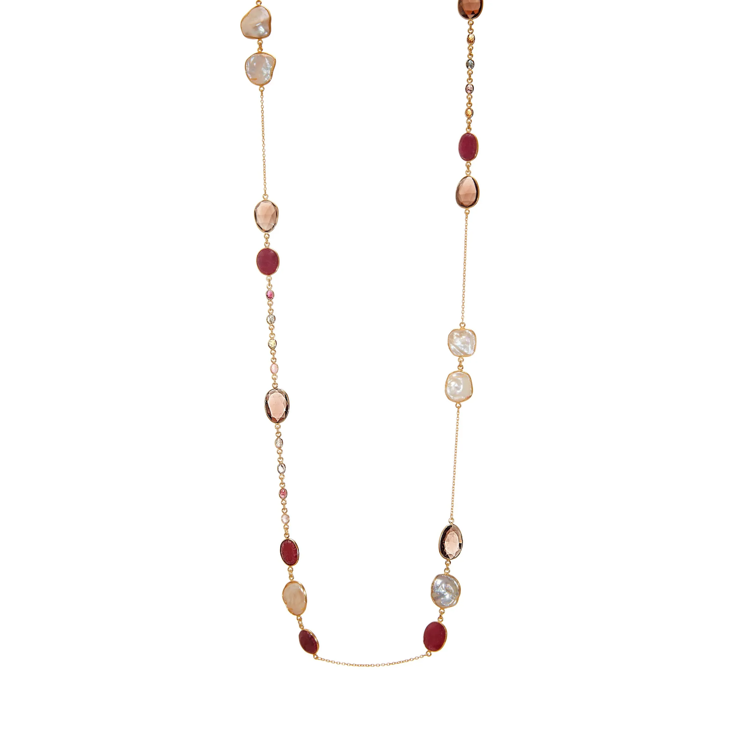 Necklace - Ruby, Tourmaline & Smoky Quartz